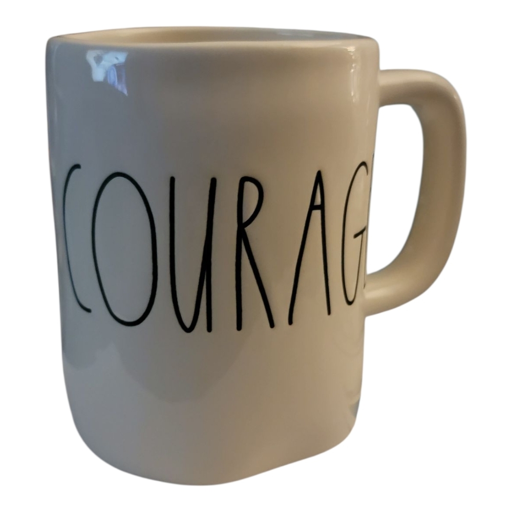 Rae Dunn Courage Coffee Mug Inspirational Quote‎ Home Decor Display Gift